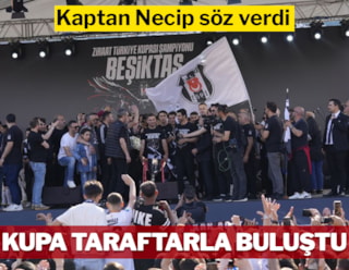 Beşiktaş, kupa zaferini taraftarı ile kutladı