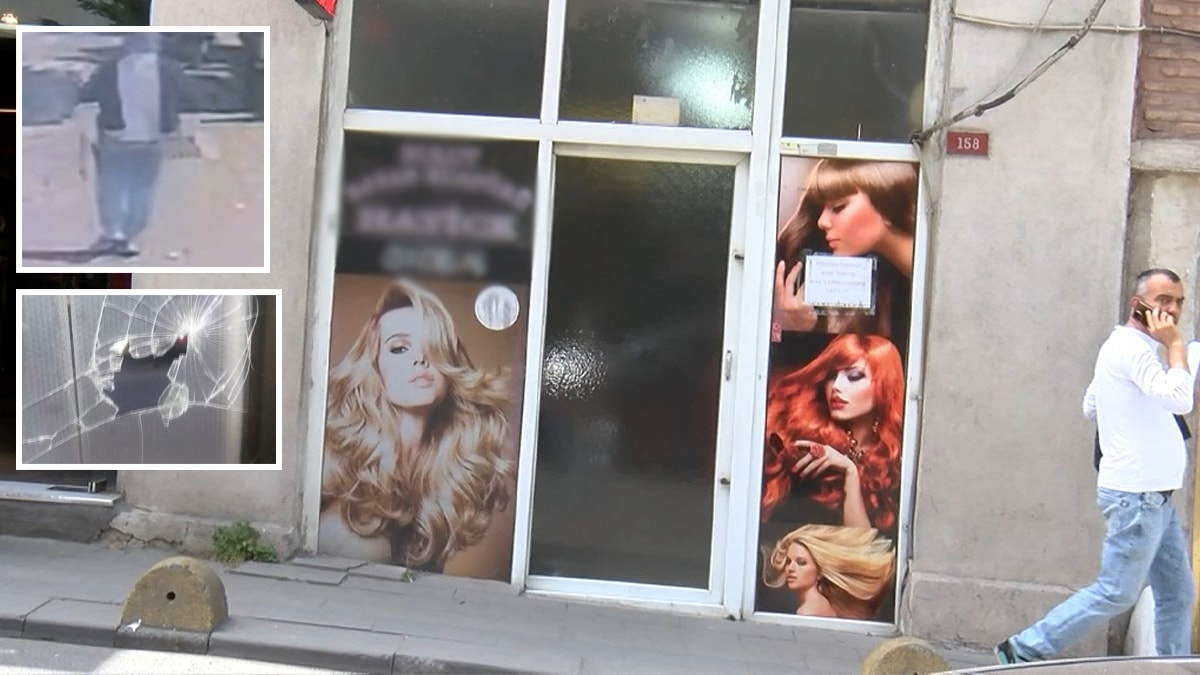 İstanbul'da maskeli saldırgan kuaförün camını kırıp kaçtı