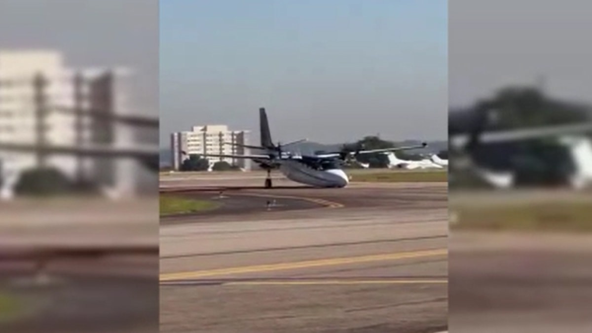 Arızalanan uçak burun üzerine iniş yaptı