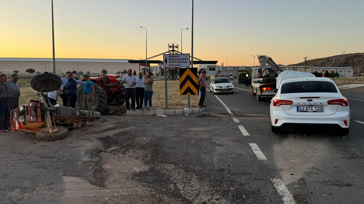 Feci kazada traktör ikiye bölündü: Yaralılar var