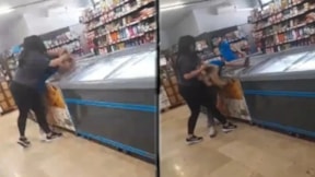 Müşteri, market çalışanını acımasızca dövdü