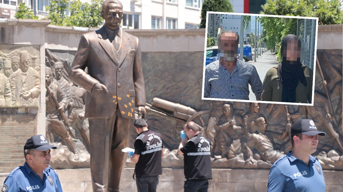Atatürk Anıtı'na çirkin saldırı