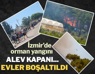 İzmir'de orman yangını: Evler tahliye edildi