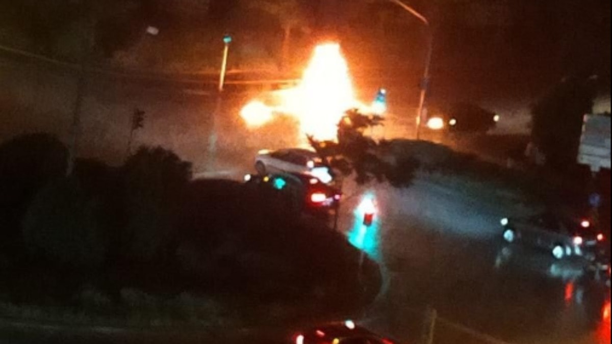 Yıldırım düştü: Seyir halinde alev topuna döndü