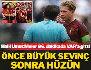 Halil Umut Meler VAR'a çağrıldı, Belçika'nın son dakikalarda gelen golü iptal oldu