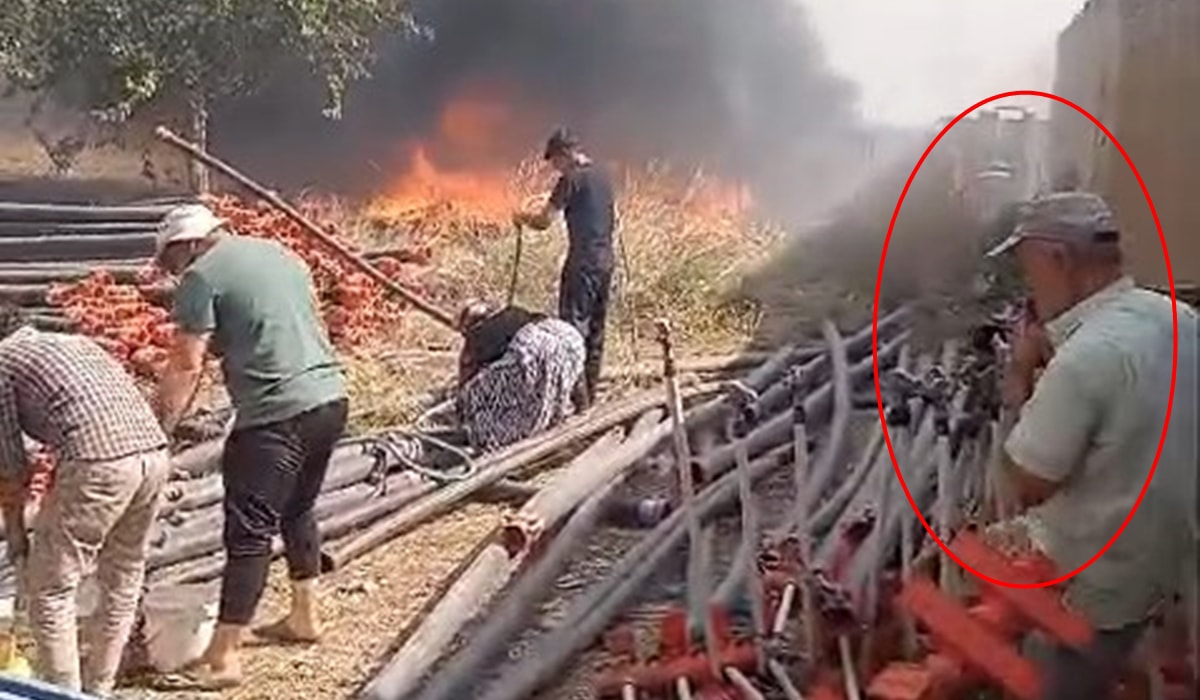 Yangına, ağzında sigara ile müdahale etti