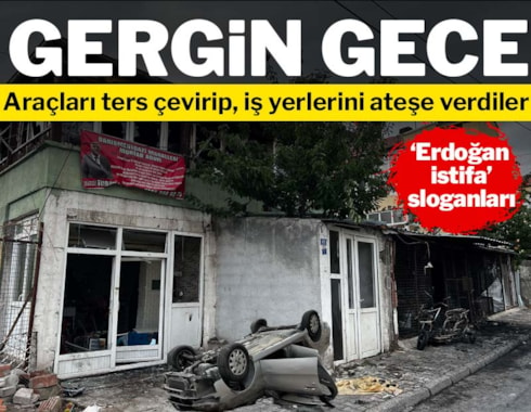 Kayseri'de 'taciz' gerginliği! Araçları ters çevirip, iş yerlerini ateşe verdiler