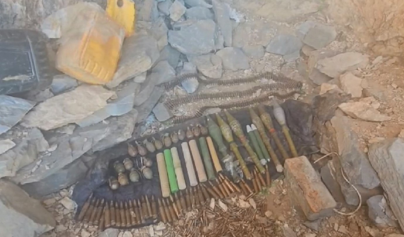 Teröristler iki mağarayı cephaneliğe çevirmiş