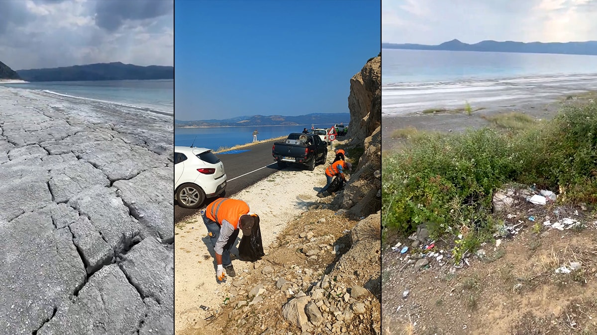 Salda S.O.S. veriyor... Göl kenarı çatladı, çevresi çöplüğe döndü