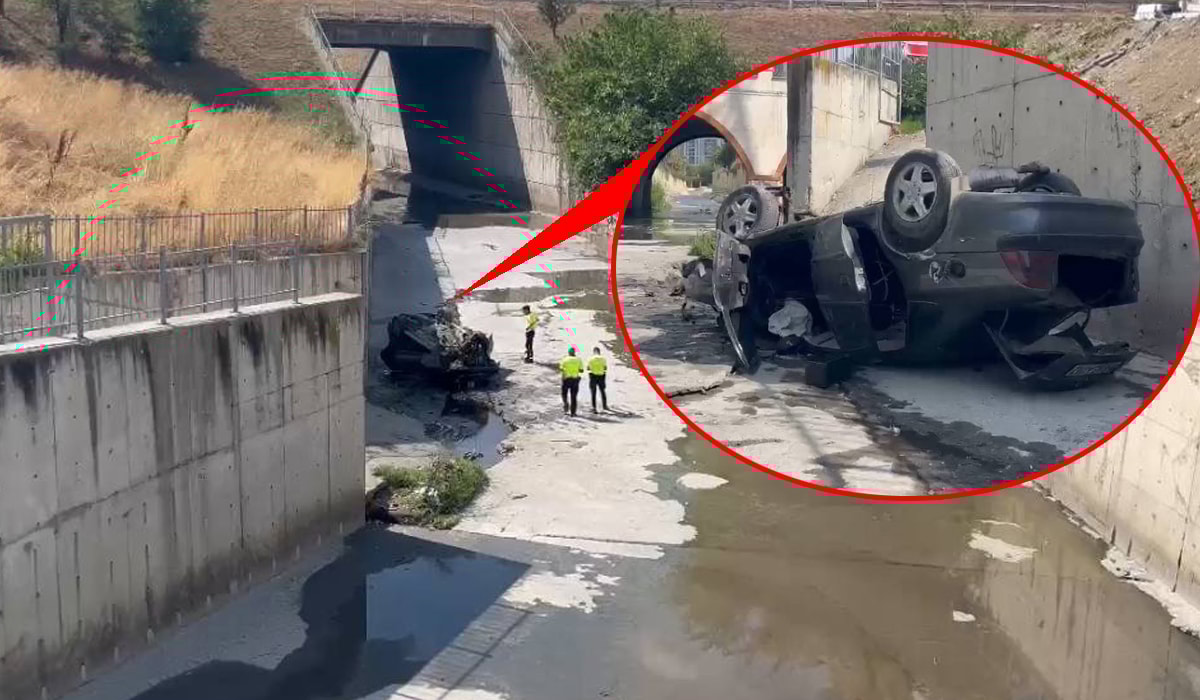 Yolu karıştırdı, kanala uçtu