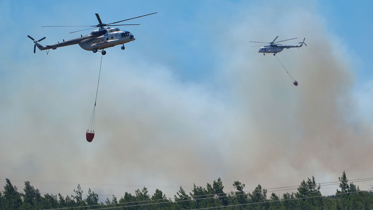 İzmir'de orman yangını: Helikopterler havalandı
