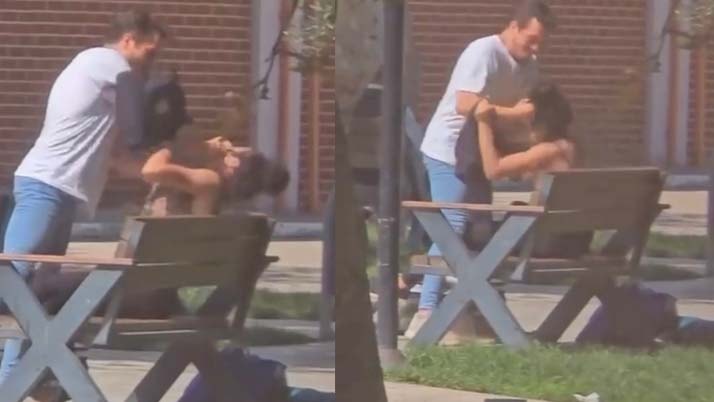 Parkta kadına şiddet: Boğazını sıkıp, defalarca yumrukladı