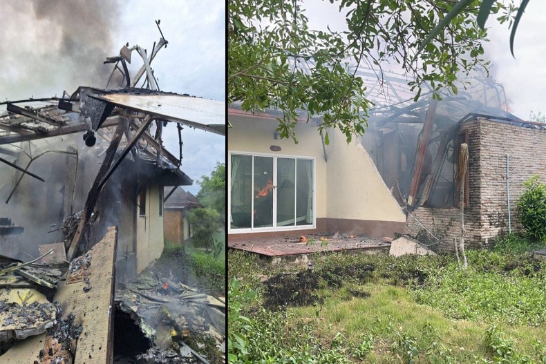 Uçak evin üzerine düştü