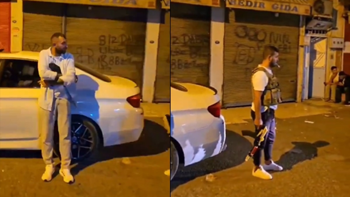 Uzun namlulu silahlarla sokakta boy gösterdiler!