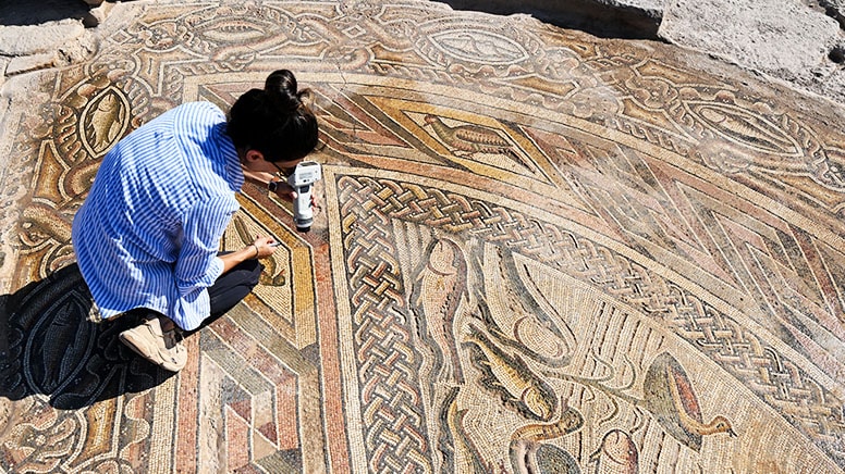 Dülük Antik Kenti'ndeki 1600 yıllık mozaiklerin restorayonu tamamlandı