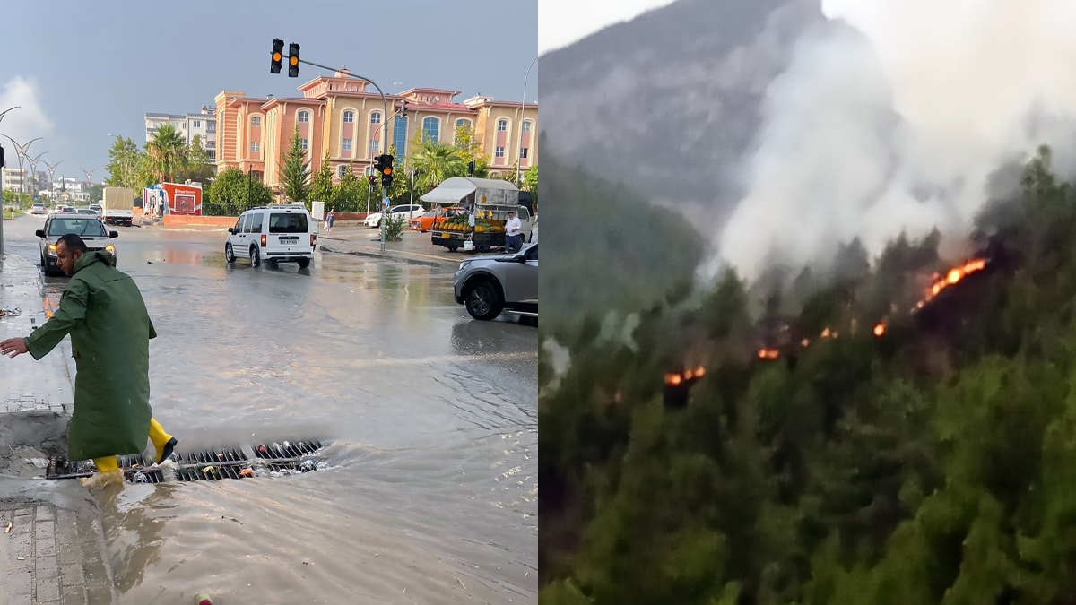 3 ili sağanak ve fırtına vurdu: Ağaçlar devrildi, orman yangını çıktı