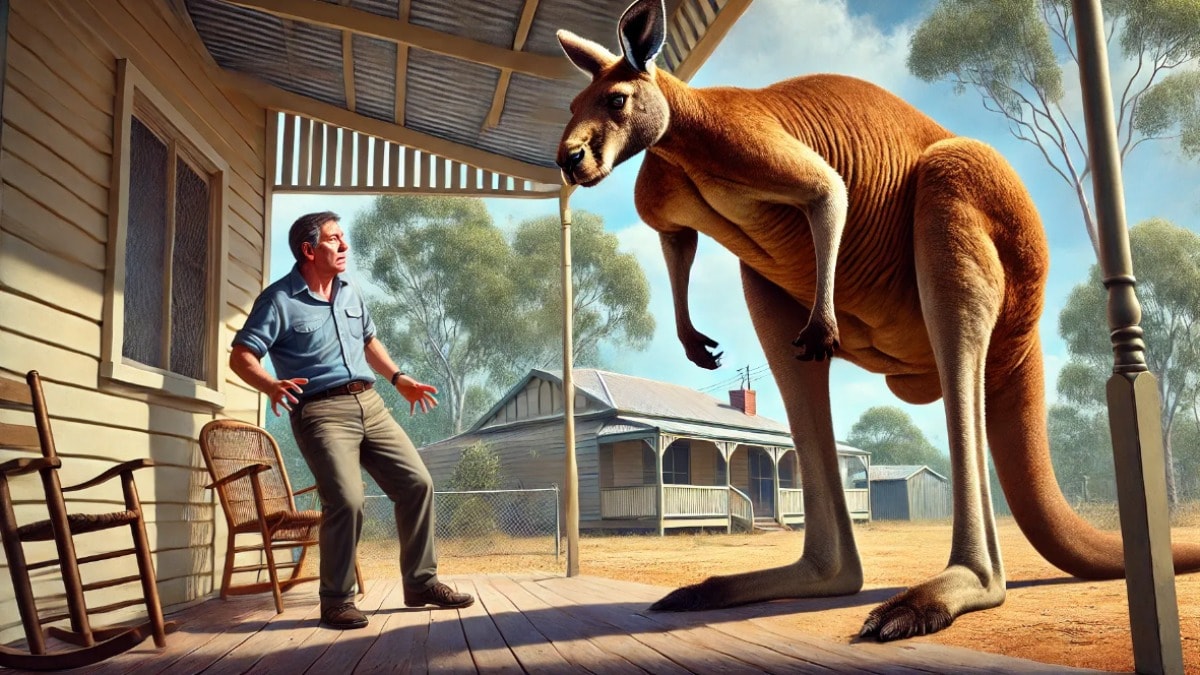 Evinin önünde kanguru saldırısına uğradı! 'O kadar hızlıydı ki...'