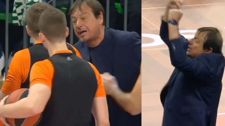 Ergin Ataman, oyundan atılınca çılgına döndü! 'Yumruk şov'la parkeden çıktı