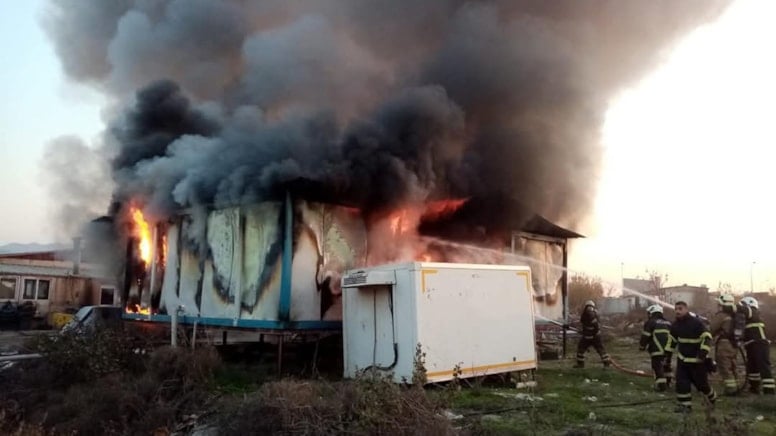 Hatay’da konteyner yangını