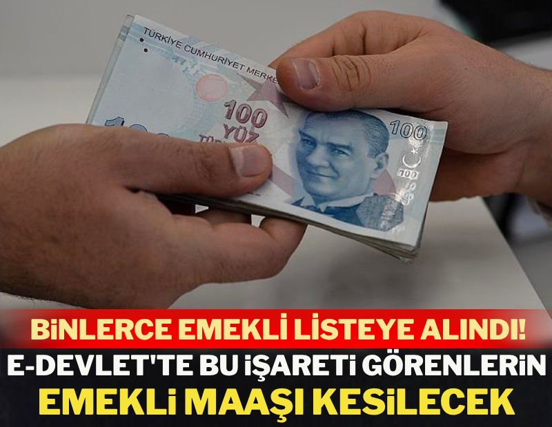 Binlerce emekli listeye alındı: e-Devlet'te bu işareti görenlerin emekli maaşı kesilecek