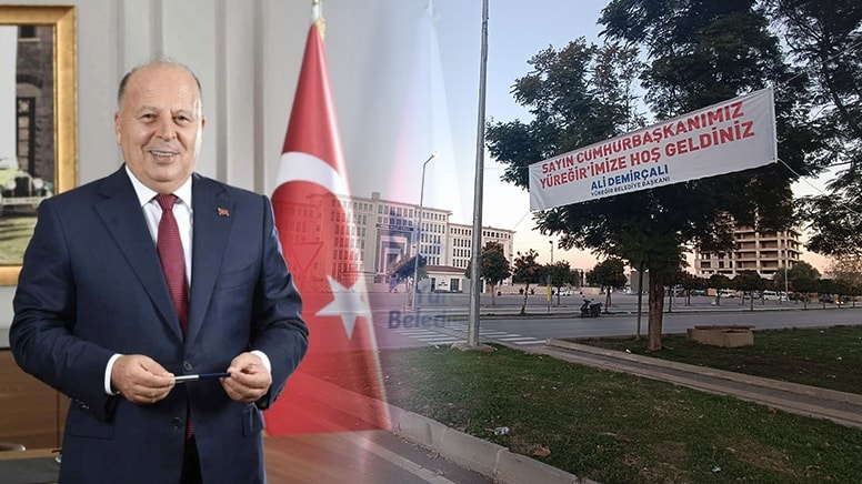 Erdoğan'ın Saray'a çağırdığı CHP'li başkan ilçenin her yanını 'Cumhurbaşkanımız Hoş Geldiniz' pankartlarıyla donattı