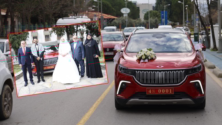 Valilik makam aracı Filistinli çiftin düğün arabası oldu