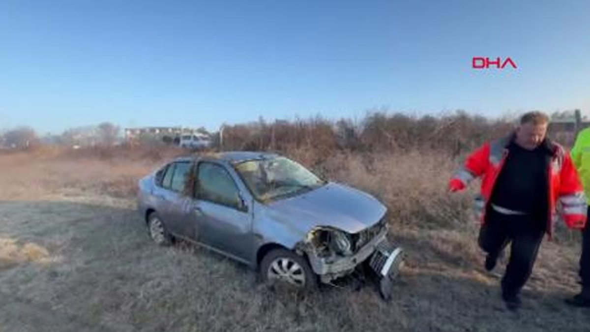 Tekirdağ'da feci kaza: Takla atıp tarlaya uçtu