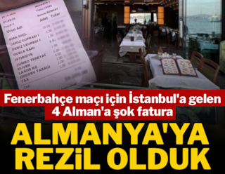 Alemania nos ha deshonrado... Factura impactante para los 4 alemanes que vinieron a Estambul para el partido contra el Fenerbahçe