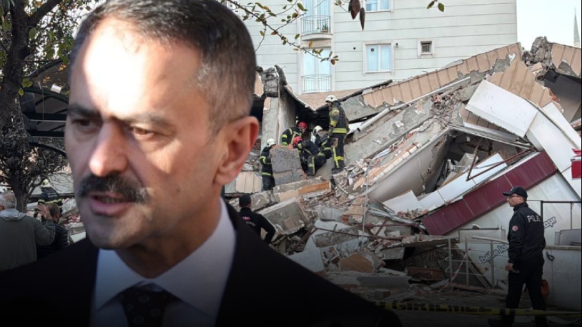 Çöken binanın önünde valiyi terleten çıkış: Apar topar konuşmayı bitirdi