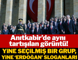 La misma vergüenza en Anıtkabir: surgieron los lemas de Erdoğan