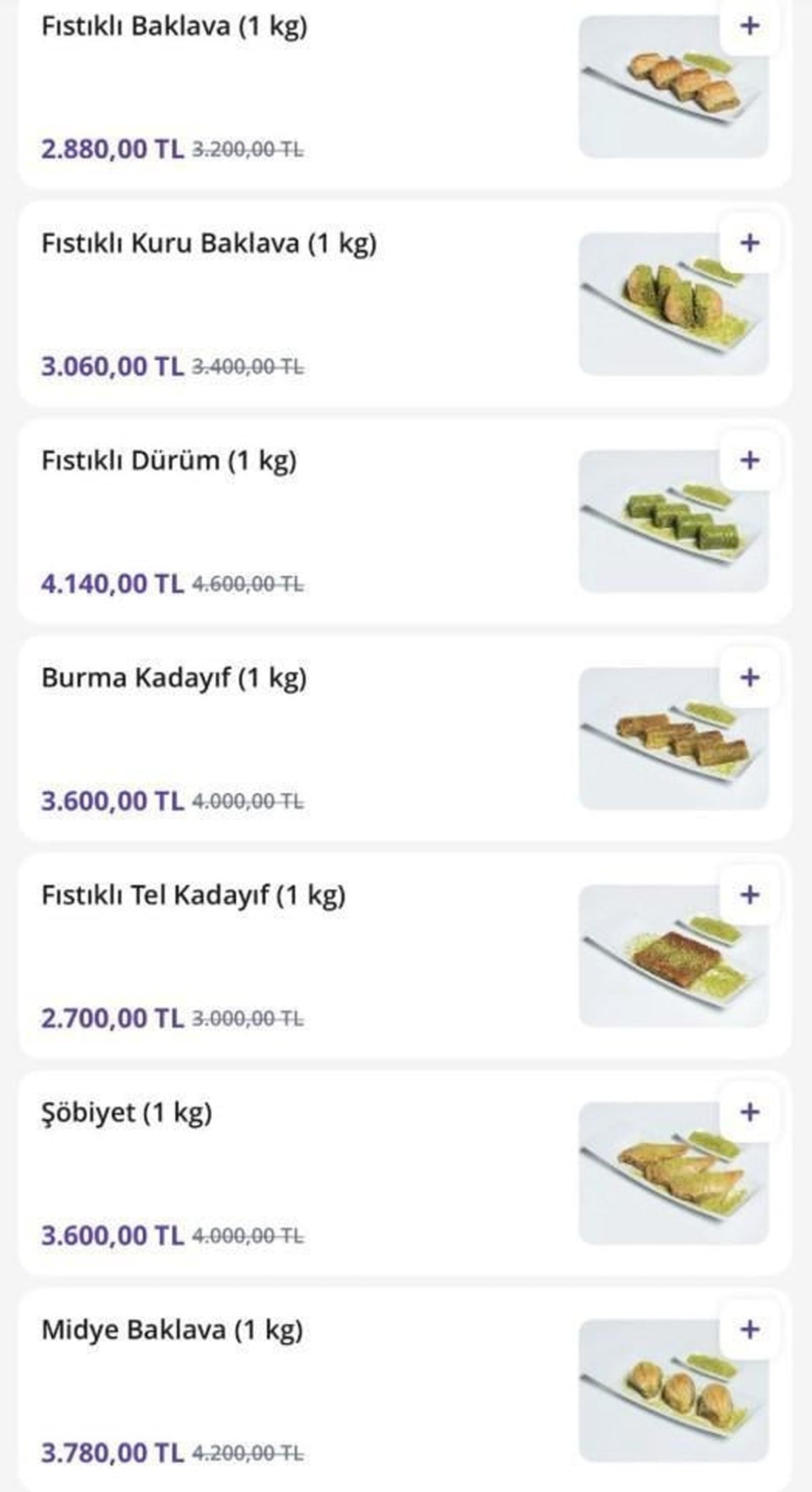 Tartışılan tatlı fiyatları
