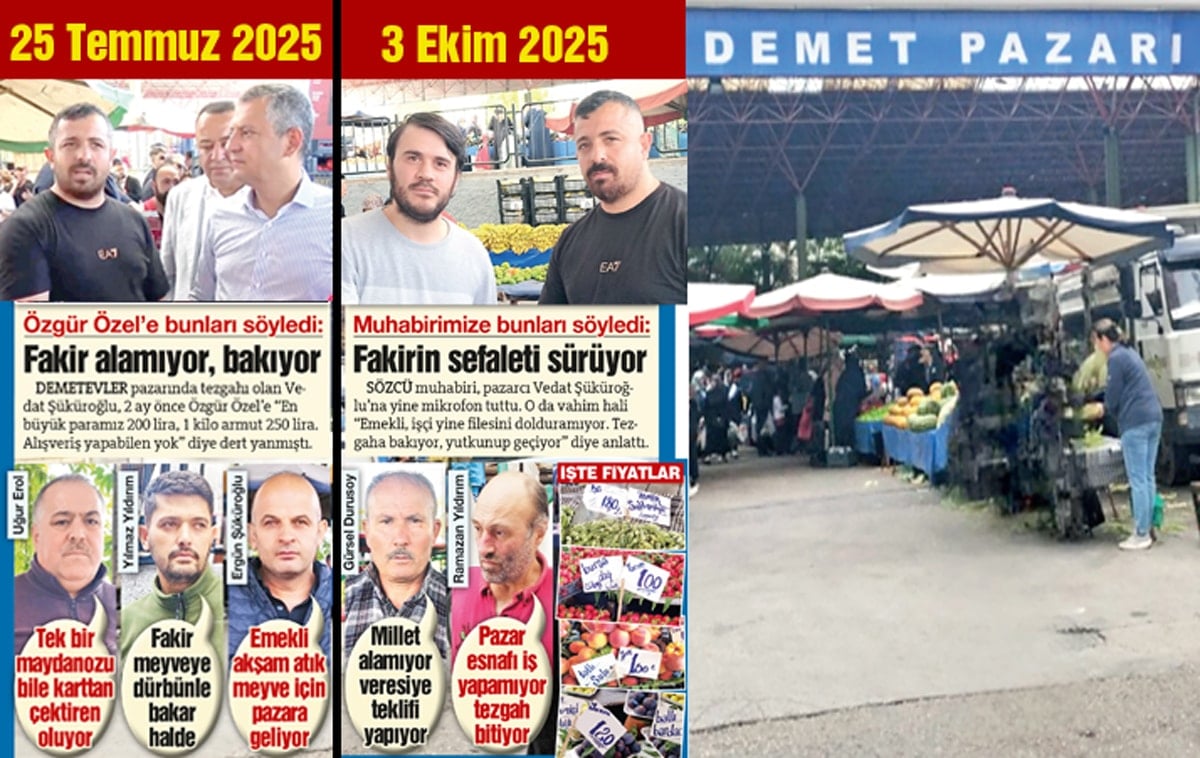 Demetevler pazarından genel görünüm