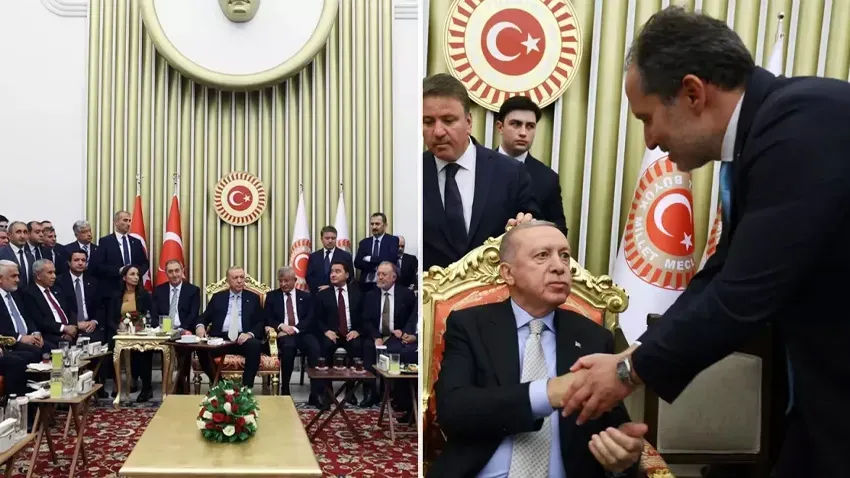 Resepsiyondaki fotoğrafa Erbakan'dan açıklama