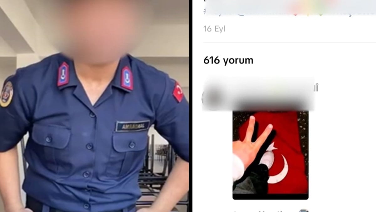 Türk Bayrağı'na ayak basılan paylaşımı beğenen jandarma üniformalı gözaltına alındı!