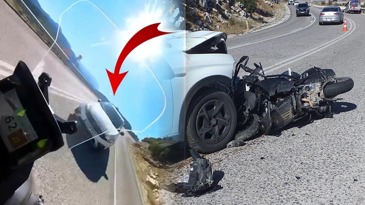 Motosiklet sürücüsü ölümünü an an kaydetti