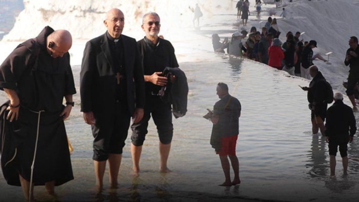 Hristiyan dünyasının yöneten isimler Pamukkale'de çocuklar gibi eğlendi