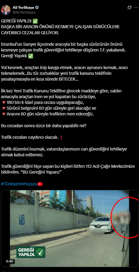 Trafikte yeni düzenleme görseli