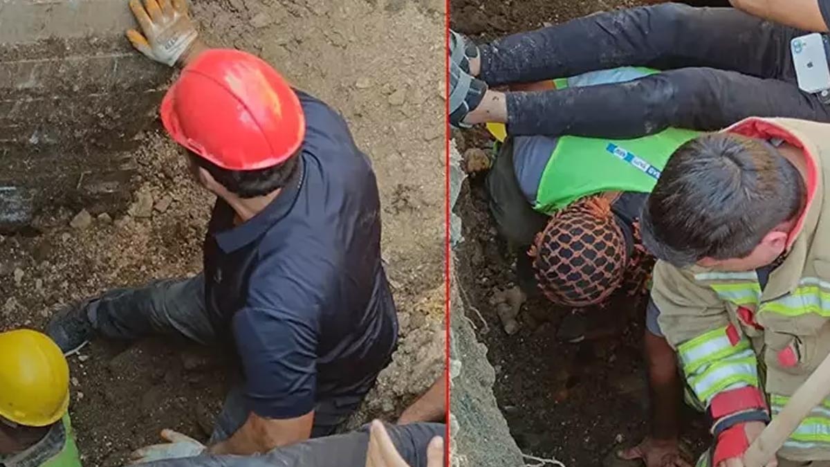 İnşaat alanındaki göçükte bir işçi yaralandı