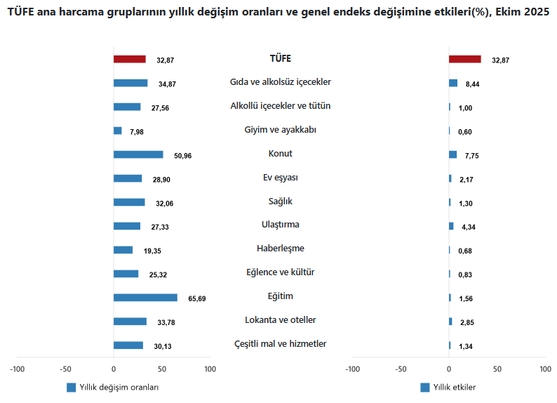 Enflasyon ağırlıklı harcama grupları grafiği