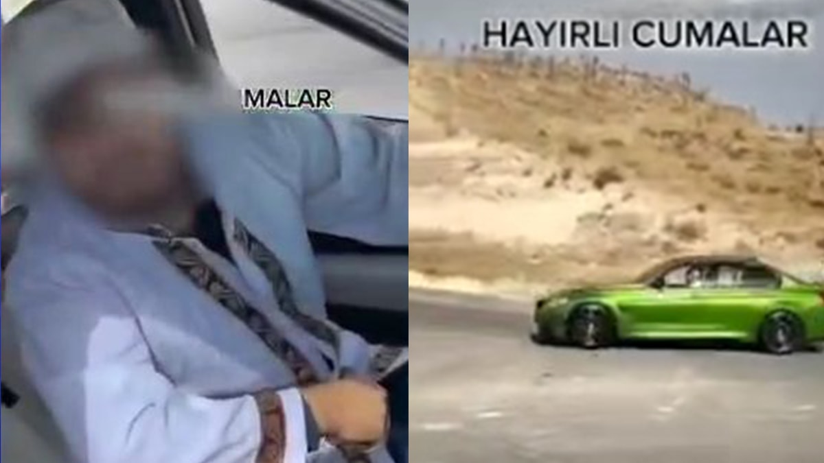 Takke ve cübbeyle drift attı: Para cezası verildi