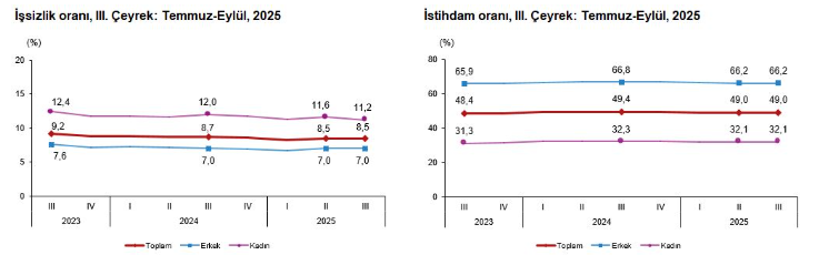 İstihdam ve işsizlik grafiği