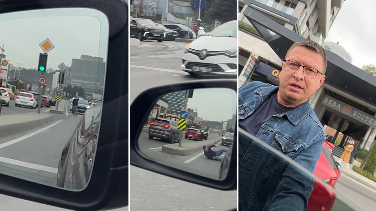 Kağıthane'de trafikte tartıştığı sürücünün kapısını açmak istedi, otomobil ilerleyince yere düştü