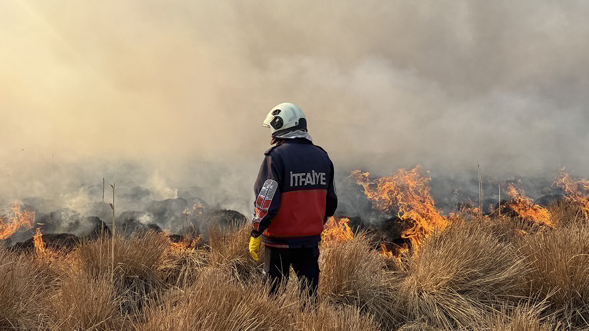 Hakkari’de Nehil Sazlığı’ndaki yangına havadan müdahale