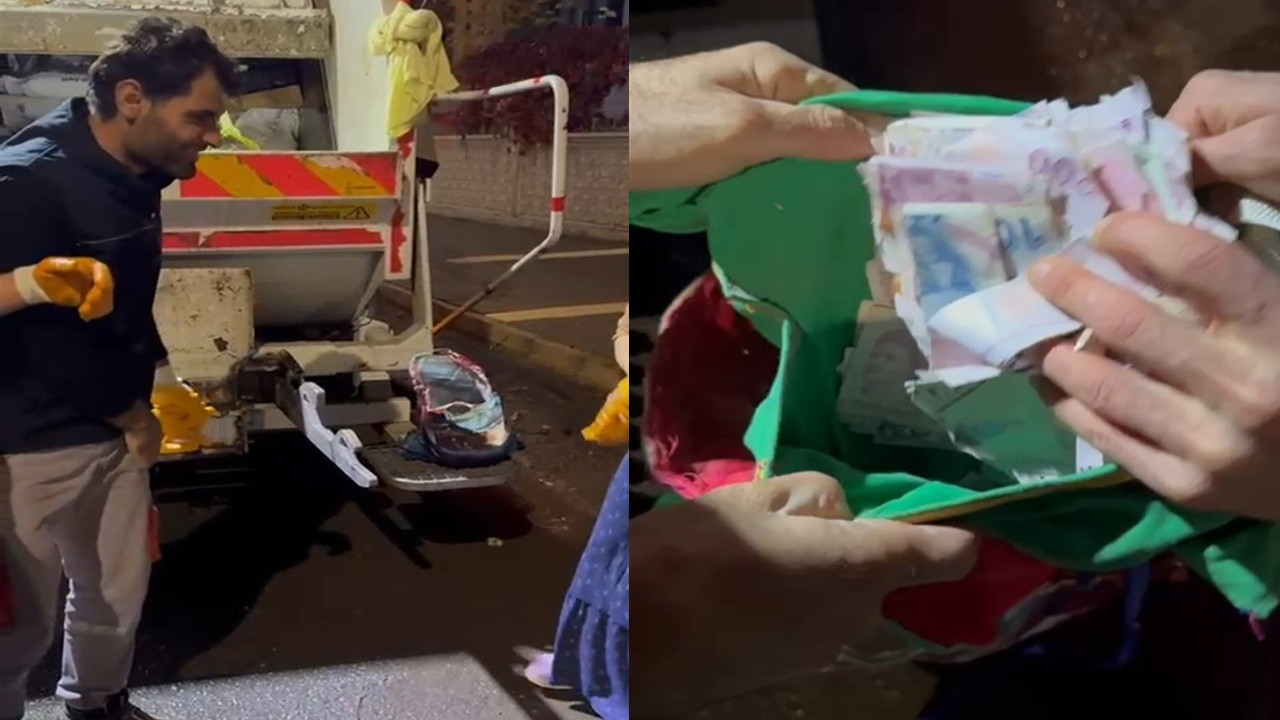 Çöpten çıkan para ve altınlar temizlik görevlilerini şoke etti