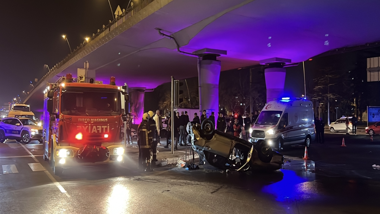 Polisin ‘dur’ ihtarına uymadı takla attı!