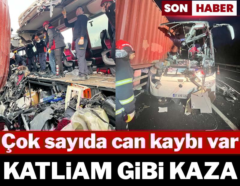 Son dakika... Yolcu otobüsü, otoyolda TIR'a çarptı; 7 ölü