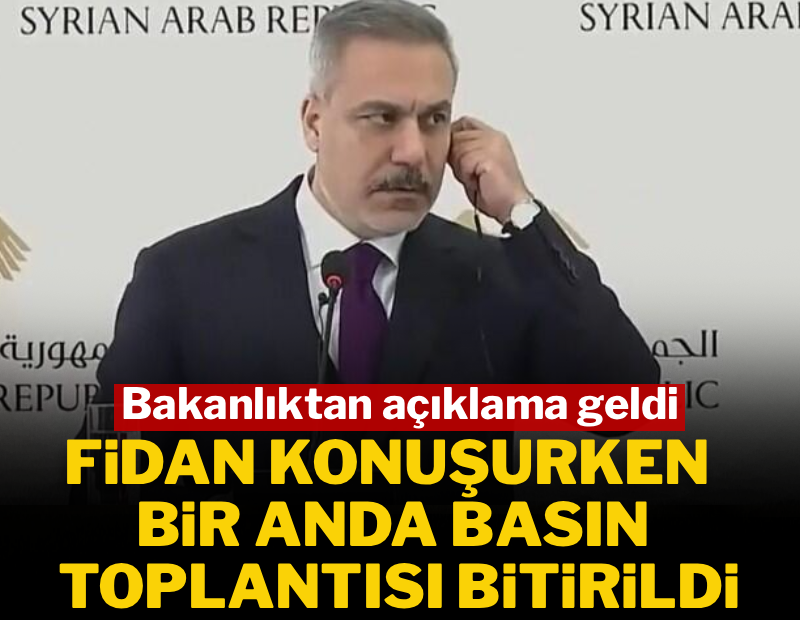 Hakan Fidan'a Şam'da şok: Bir anda basın toplantısı bitirildi, açıklama geldi