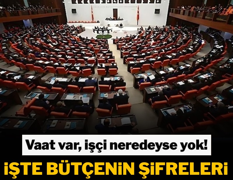 Vaat var işçi neredeyse yok! İşte bütçenin şifreleri...