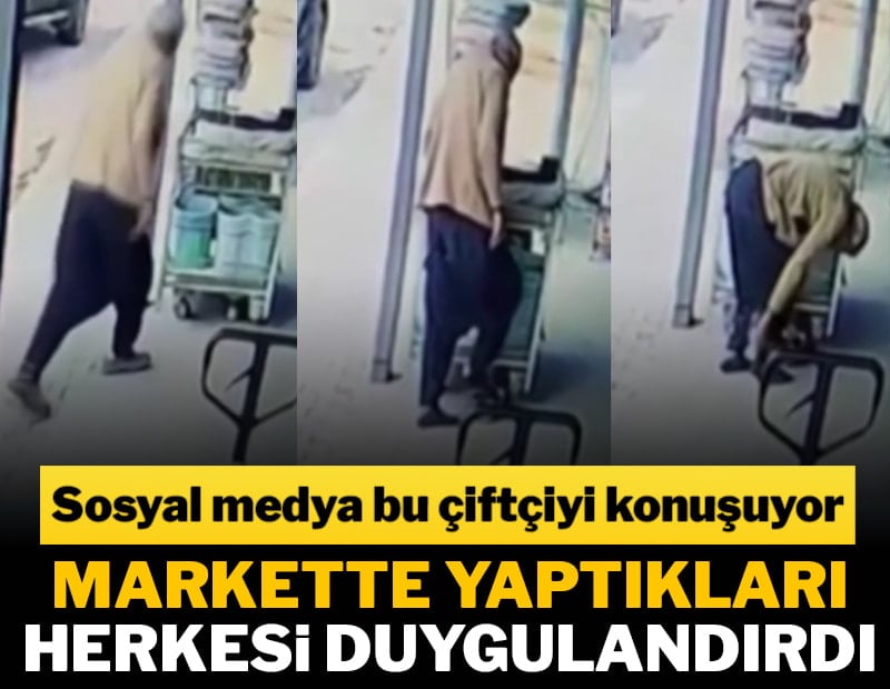 Sosyal medya bu çiftçiyi konuşuyor! Markette yaptıkları herkesi duygulandırdı