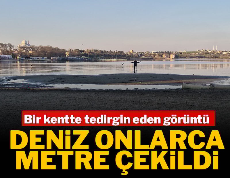 Bir kentte tedirgin eden görüntü: Deniz onlarca metre çekildi